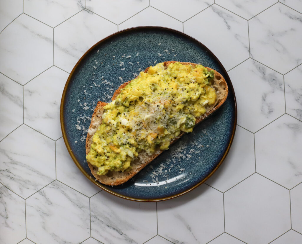 Pesto Eggs on Sourdough 